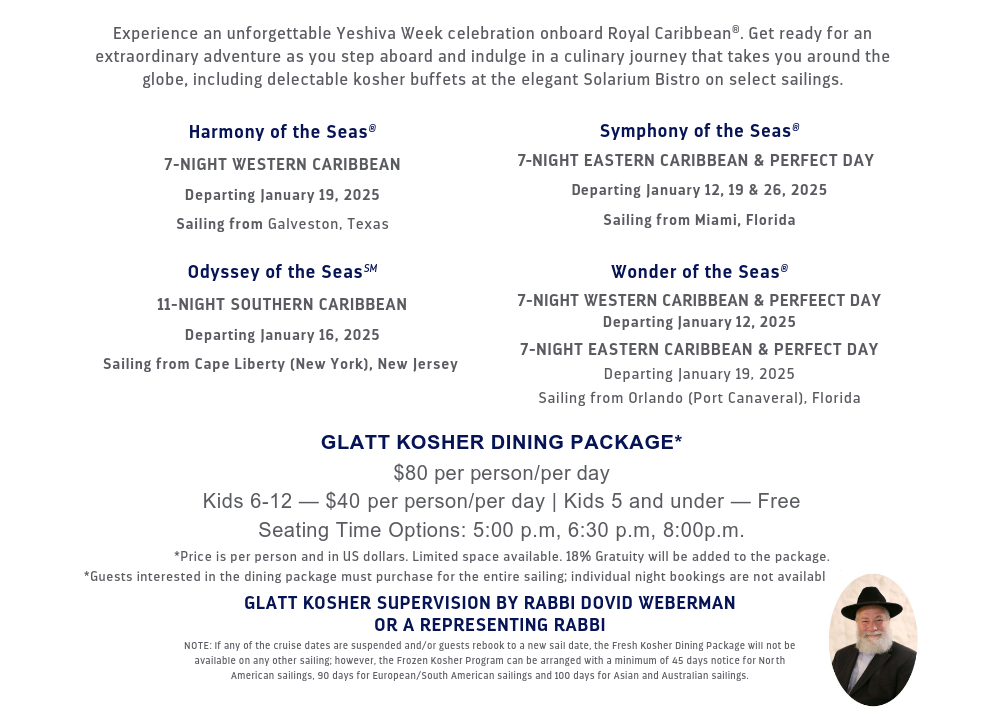 Royal Caribbean Fresh Kosher Yeshiva Week 2025 Go Beyond